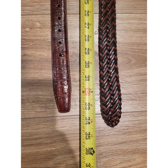 Brighton Belt Bundle Women's Sz S Brown Black Leathers Woven Textured Silver - Picture 9 of 13